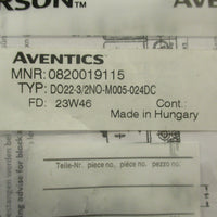 Emerson Aventics 0820019115 3/2Directional Valve Series DO22 24VDC 10 bar Max