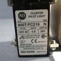 Allen-Bradley Cluster Pilot Light Blue/Green 2 Unit 120V Series N 800T-PC216XBXG