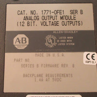 Allen Bradley 1771OFE1 Ser. B Analog Output Module (12 Bit Voltage Output) Used