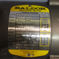 BALDOR 1/4 HP INDUSTRIAL MOTOR 1725 RPM 230/460 V FRAME 56C KM3454