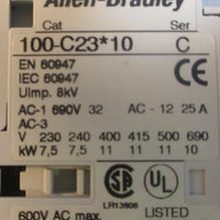 Allen Bradley 100C23D10 Ser C Contactor 100C23*10 600VAC Max 30A Encl.