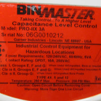 Binmaster ProIIX 3A Capacitance Level Control 120/240VAC 11" Probe Length