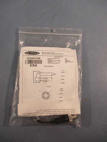 Banner QS18VN6AF100Q5 Photoelectric Sensor 67643 10-30VDC 100mm