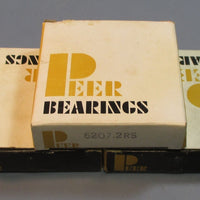 Lot of 3 Peer Bearing 6207.2RS Deep Groove Ball Bearing with 2 Seals 35 ID New