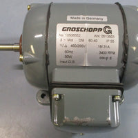 Groschopp WK 0513501 Gear Motor 3400RPM .18/.31A 50W 460/266V 5/16" Shaft Dia.