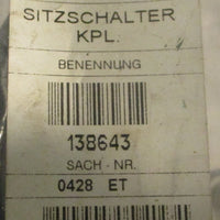 Grammer 138643 Seat Switch Kit MSG20 New In Package