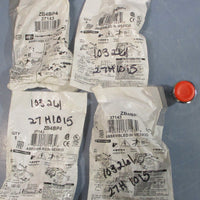 (Lot of 5) Schneider Telemecanique ZB4BP4 Red Spring Return Push Button 37143