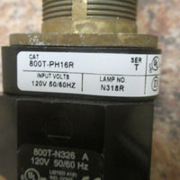 Allen Bradley Pilot Light Bulletin 800TPH16R Ser T Red XFMR w/ High Visibility