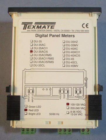 Texmate DU-35AC15 Digital Panel Meter 100-120VAC Red LED 50/60Hz