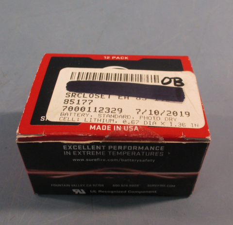 SureFire SF12BB 123A 3Volt Lithium Batteries 12Pack
