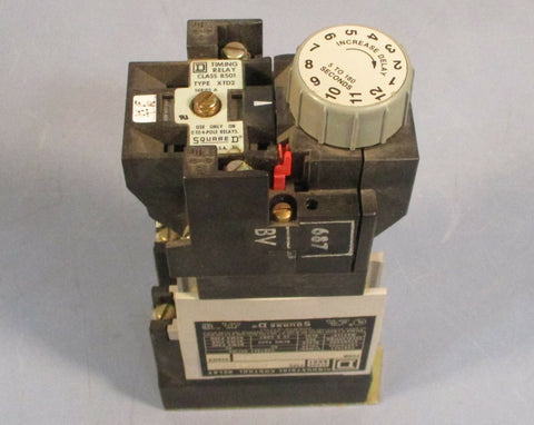 Square D 8501 XTD2 Timing Relay w/ 8501 XO 40 Form KX Series A Control Relay