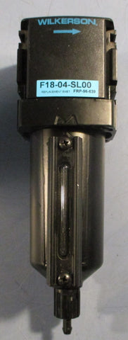 Wilkerson F18-04-SL00 Pneumatic Filter Unit 250/150 psig Max 150 Deg F Max