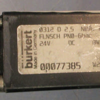 Burkert Solenoid Valve 00077385 2.5 NBR MS FLNSCH 24V PN06 BAR