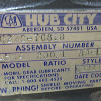 Hub City 022070818 4504 Gear Reducer Gearbox 200:1 Ratio, Style RAL