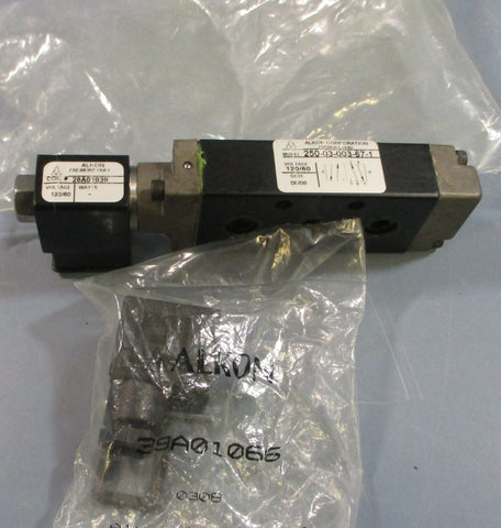 Alkon Corporation 250-03-003-67-1 Solenoid Valve 4-Way 120/60V w/ 26A01039 Coil
