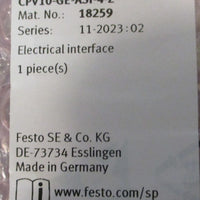 Festo CPV10GEASI4Z Electrical Interface 18259 Valve Terminal