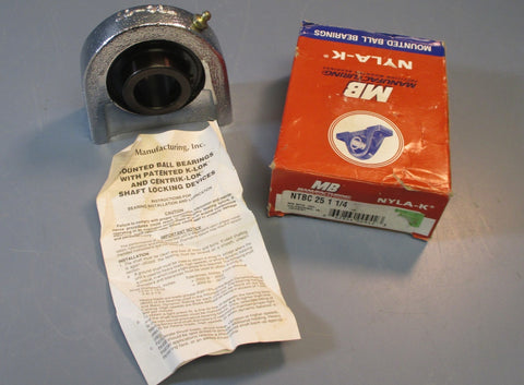 MB NTBC25 1 1/4 Pillow Block Bearing 1-1/4" Bore, 2 Bolt, 4-1/4" Block Width