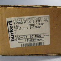 Burkert 2000 Pneumatic Valve Pilot 1.910bar Pmed 16 bar 2Way Solenoid 0011370