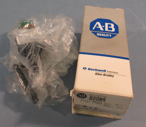 Allen-Bradley 800MR-Q24G Round Pilot Light Full Voltage Green Lens 24V Series D