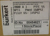 Burkert 2000 Pneumatic Valve 00454621 Pilot 65-145PSI 2-Way Solenoid PTFE SS