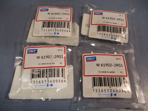 Lot of (4) SKF Deep groove Radial Ball Bearings W 619022RS1