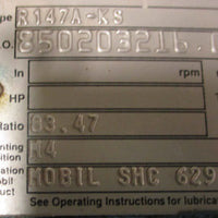 Sew Eurodrive R147AKS Gearbox 83.47:1 Ratio 115100LbIn Torque 43/8" Shaft Dia