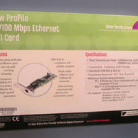StarTech 1Port Low Profile 10/100Mbps Ethernet Network PCI Card ST100SLP