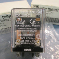 Lot of (2) CutlerHammer DPDT Relay Ser. A2 10Amp 24VDC 8Pin D5PR2T1