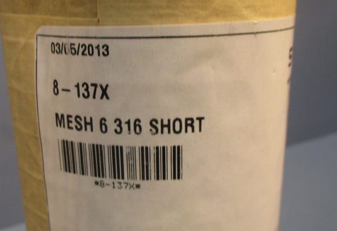 SPX 8-137X Mesh 6 316 Short Stainless Steel Strainer Screen Mesh 3-3/16" OD New