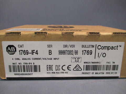 AllenBradley Compact I/O 4Ch Current/Vlt Input Module Ser. B 1769IF4 SEALED