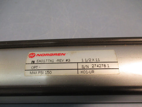 Norgren EA0177A1 Double-Acting Pnuematic Air Cylinder 250psi Air 1 1/2" x 11"