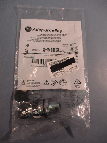 Allen Bradley 800FMKM21 Key Selector Switch 2 Position, Metal, Maintained Ser A