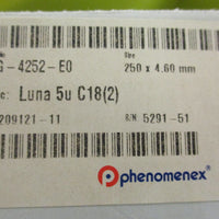 Phenomenex 00G4252E0 Liquid Chromatography Column Luna 5u C18 250x4.60mm