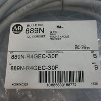 Allen-Bradley QD Cordset 889N-R4GEC-30F Ser. B 4Pin Mini Right Angle 30Ft New