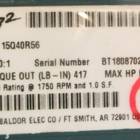 Dodge Tigear 2 15Q40R56 Gear Reducer 40:1 Ratio 0.41HP 3/4" Shaft Dia