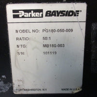 Parker Bayside PG180050009 Inline Gear Reducer 50:1 Ratio, MTG MB180003