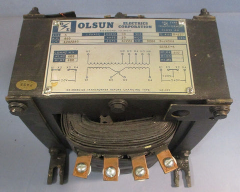 Olsun Electrics Dry Type Transformer Class AA 8064 S-24564 5KVA 480HV 120/240LV