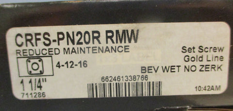 Sealmaster CRFS-PN20R RMW 4-Bolt Flange Bearing Unit 1-1/4" Bore