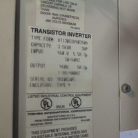 Toshiba G3 Tosvert130 Transistor Inverter 3.5k VA 3 HP, 460V VT130G3U4035N4