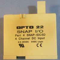 Opto 22 Snap I/O SNAPIDC5D 4 Channel DC Input Module 2.528VDC 5VDC Logic