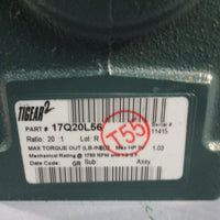 DODGE PART#17Q20L56 TIGEAR-2 GEAR REDUCER 1750RPM, 1HP 20:1 Ratio