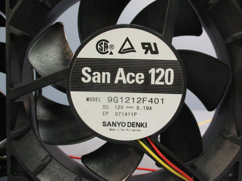 Lot of (2) Sanyo Denki San Ace 120 9G1212F401 DC Brushless Fan | 12V 0.19A