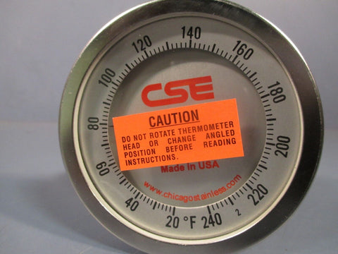 CHICAGO STAINLESS CSE THERMOMETER 4.5" STEM SAA375 3BT592UAAL4.51/4D