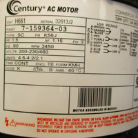 Marathon H661 AC Motor 7-159364-03 1.5HP 3450RPM 3-Phase 5/8" Shaft Dia