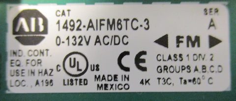 Allen Bradley 1492AIFM6TC3 Terminal Analog Thermocouple 6 channel