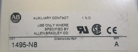 Allen Bradley 1495-N8 Ser A Auxiliary Contact Standard Duty 600V AC/DC Lot of 2