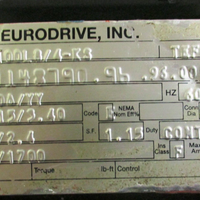 Sew Eurodrive KF76DT100L84KS 3 Ph, 1.2/2.4 HP Gear Motor 9/18 RPM Final Output