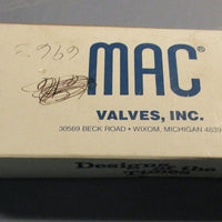 Mac Valves inc PR92CJABB Pneumatic Valve 11291 single solenoid