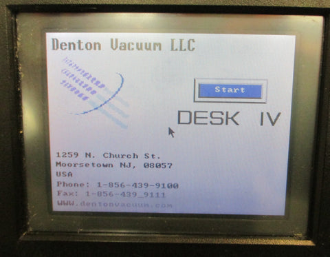 Denton Vacuum Desk IV Cold Sputter Etch Unit w/ Operating Manual