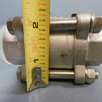 AT Controls 1" 55TH0100XXX 3 Piece Air Operated Manual Ball Valve